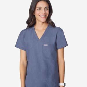 Figs heather denim scrub set